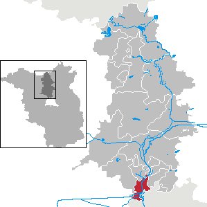 Hennigsdorf im Landkreis Oberhavel (schematische Lagekarte)