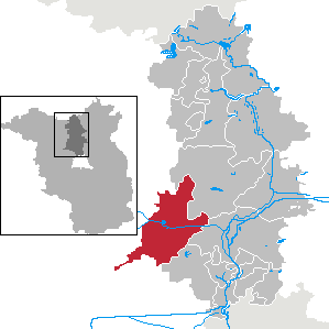 Kremmen im Landkreis Oberhavel (schematische Lagekarte)