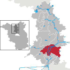 Oranienburg im Landkreis Oberhavel (schematische Lagekarte)