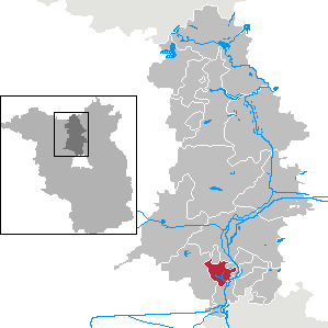 Velten im Landkreis Oberhavel (schematische Lagekarte)