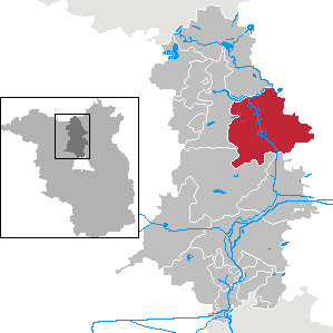 Zehdenick im Landkreis Oberhavel (schematische Lagekarte)